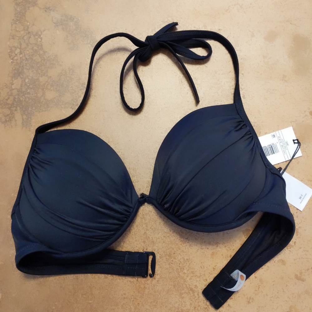 NWT Shore Black 36C Bikini Top